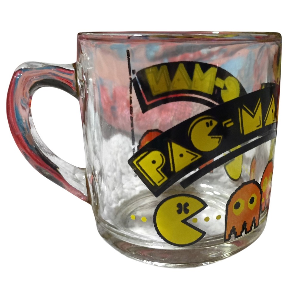1982 Libbey Bally Midway Mfg Pac Man Glass Coffee Mug